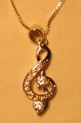 Diamond Treble with Rhinestones Charm